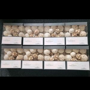 New Lot Of 8 Packages Threshold Vase Filler Cream Color 15 Piece Set Each